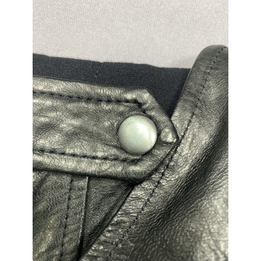 Rebecca Minkoff Vest Large Lambskin Leather Moto Biker Asymmetrical Zipper Black - Picture 11 of 12